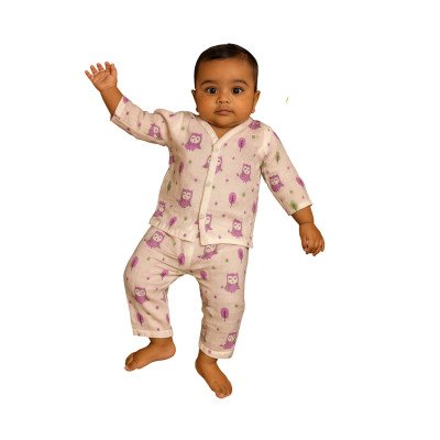 Muslin Jabla Set Full Sleeve with Pant (Random Nursery Prints)