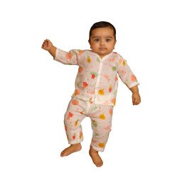 Muslin Jabla Set Full Sleeve with Pant (Random Nursery Prints)