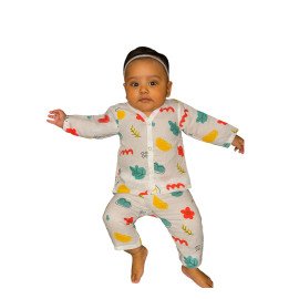 Muslin Jabla Set Full Sleeve with Pant (Random Nursery Prints)