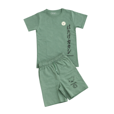 Boys' Naruto Kakashi Graphic T-Shirt and Shorts 2-Piece Set – Sage Green