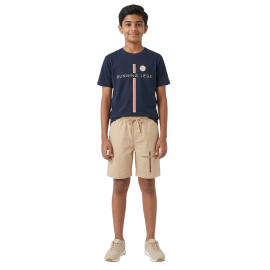 Boys' Navy & Tan Running Legs