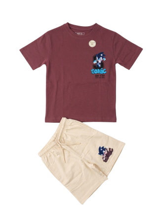 Boys' Sonic the Hedgehog - Maroon and Beige