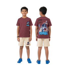 Boys' Sonic the Hedgehog - Maroon and Beige