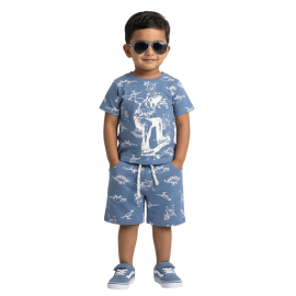 Kids' Skater Dino Print T-Shirt & Shorts Set