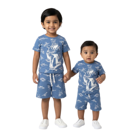 Kids' Skater Dino Print T-Shirt & Shorts Set