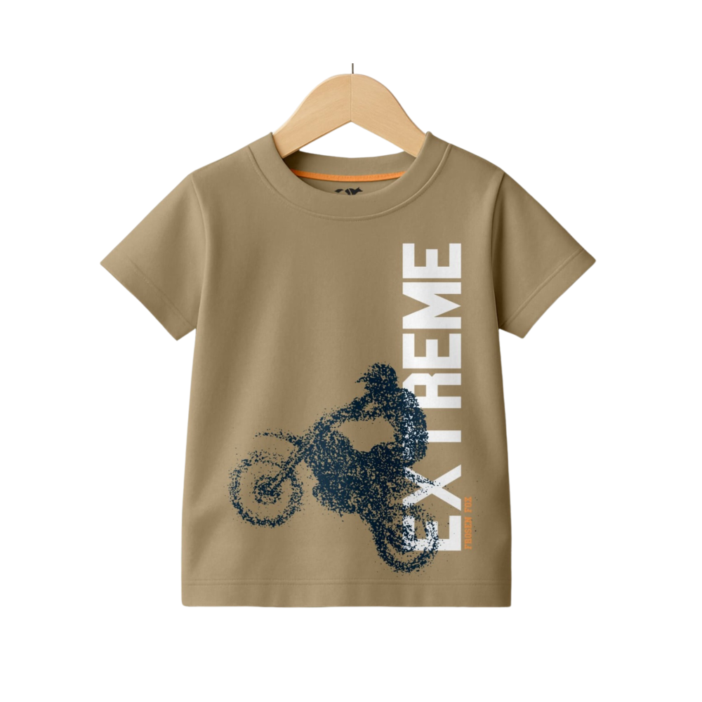 Kids Tan Pure Knitted Cotton T-Shirt