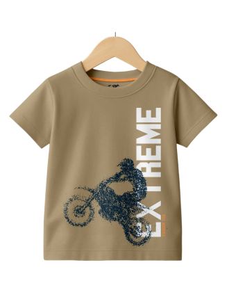 Kids Tan Pure Knitted Cotton T-Shirt