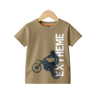 Kids Tan Pure Knitted Cotton T-Shirt