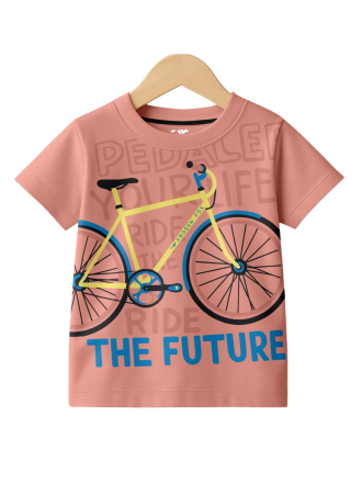 Kids Coral Pink Pure Knitted Cotton T-Shirt