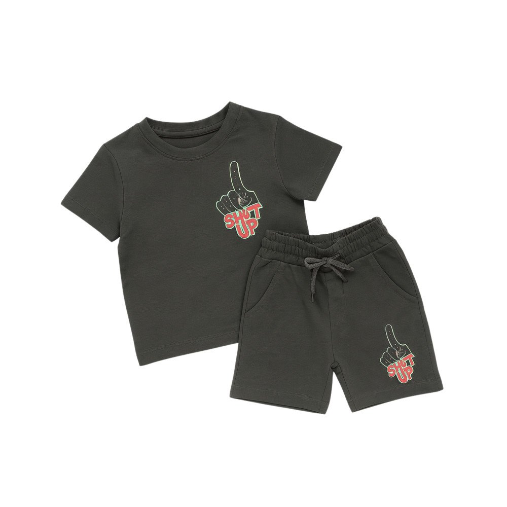 Boys Soft Knit Cotton Coord Set with Trending Back Print