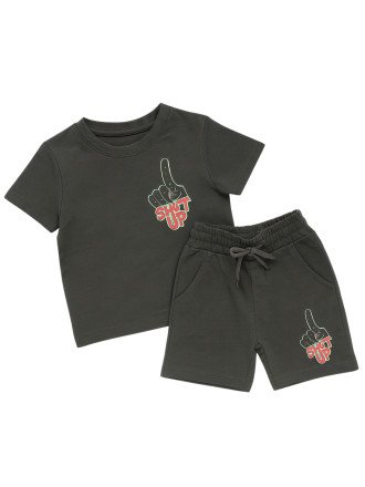 Boys Soft Knit Cotton Coord Set with Trending Back Print