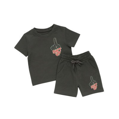 Boys Soft Knit Cotton Coord Set with Trending Back Print