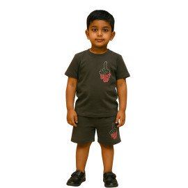 Boys Soft Knit Cotton Coord Set with Trending Back Print