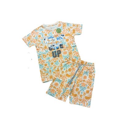 Boys Premium Knit Cotton Coord Set – Printed T-Shirt & Shorts