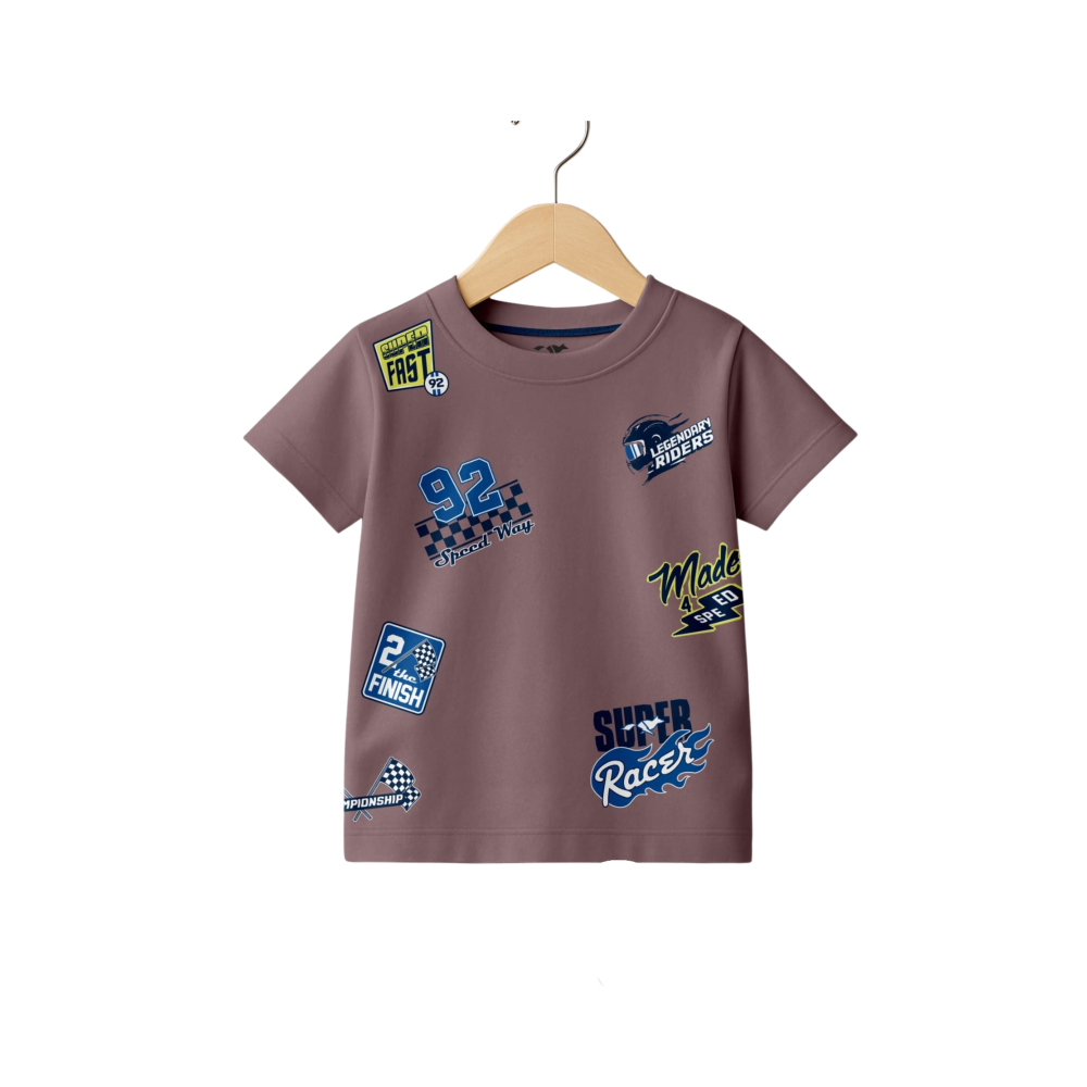 Kids Mauve Pure Knitted Cotton T-Shirt