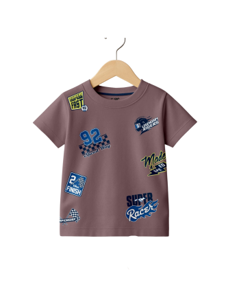 Kids Mauve Pure Knitted Cotton T-Shirt