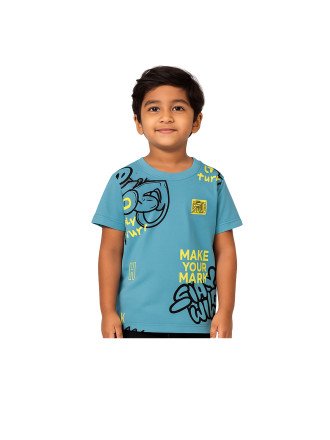 Kids Sky Blue Pure Knitted Cotton T-Shirt