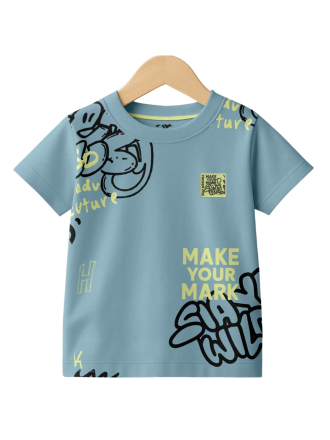 Kids Sky Blue Pure Knitted Cotton T-Shirt