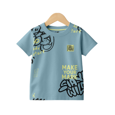 Kids Sky Blue Pure Knitted Cotton T-Shirt