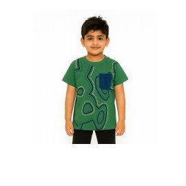 Kids Forest Green Pure Knitted Cotton T-Shirt