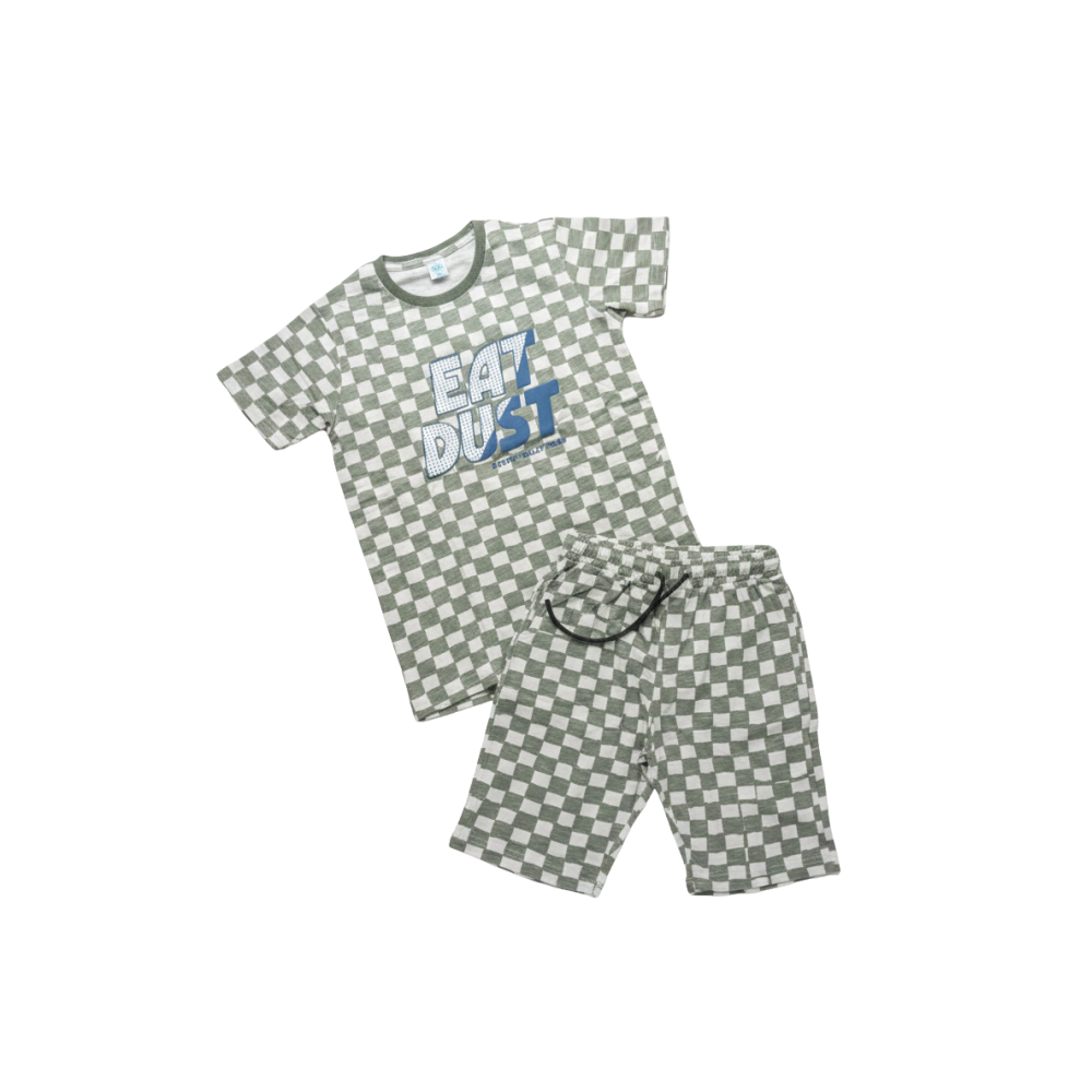 Boys Checkerboard T-Shirt and Shorts Set