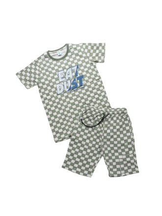 Boys Checkerboard T-Shirt and Shorts Set
