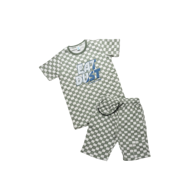 Boys Checkerboard T-Shirt and Shorts Set