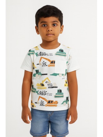 Kids White Pure Knitted Cotton T-Shirt