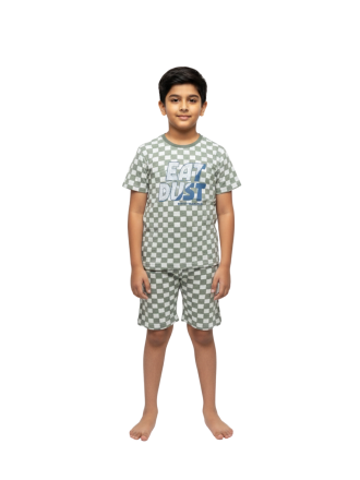 Boys Checkerboard T-Shirt and Shorts Set