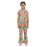 Girl's Tropical Leaf Print Short Sleeve & Bell Bottom Lounge Set