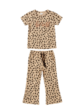 Girls' Leopard Print Pajama Set - "Be Wild"
