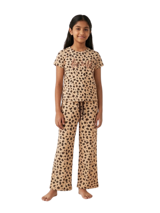 Girls' Leopard Print Pajama Set - "Be Wild"