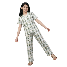 Premium Ribbed Pajama Set – Moss Green