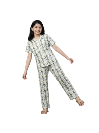 Premium Ribbed Pajama Set – Moss Green