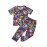 Ribbed Pajama Set for Girls-Retro Abstract Print