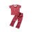 Soft Pajama Set for Girls-Crimson Abstract Leaf Print