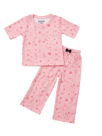 Soft Pajama Set for Girls- Multi-Color Tie-Dye Print