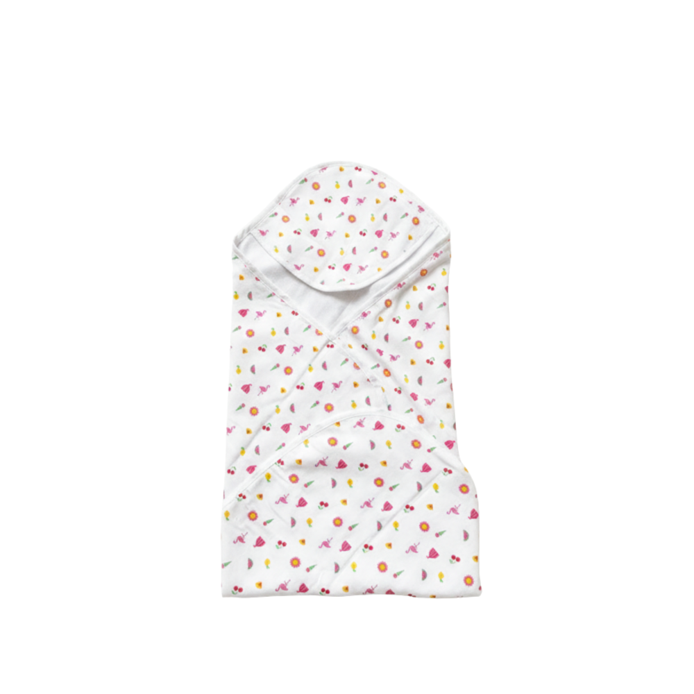 Newborn Baby Floral Print Hooded Swaddle Blanket