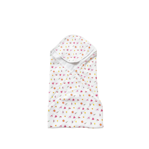 Newborn Baby Floral Print Hooded Swaddle Blanket