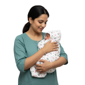 Ultra-Soft Muslin Hooded Baby Swaddle/Towel