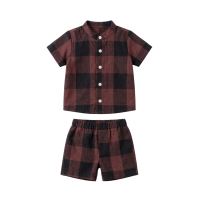 Deep Berry Checked  Muslin Coord Set
