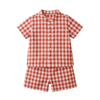 Red Checkered Muslin Coord Set