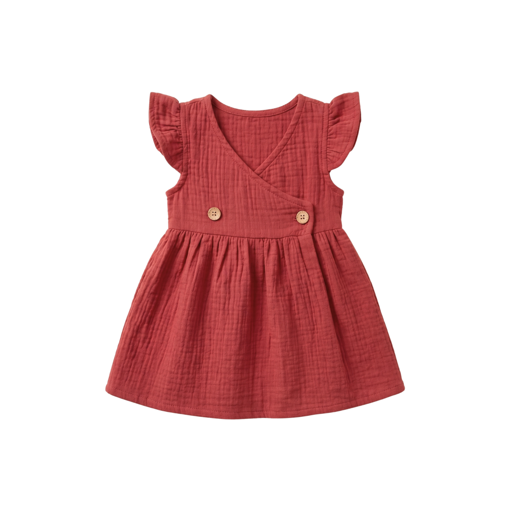 Deep Berry Muslin Baby Frock