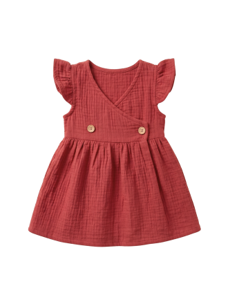 Deep Berry Muslin Baby Frock