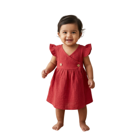 Deep Berry Muslin Baby Frock