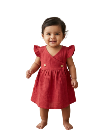 Deep Berry Muslin Baby Frock