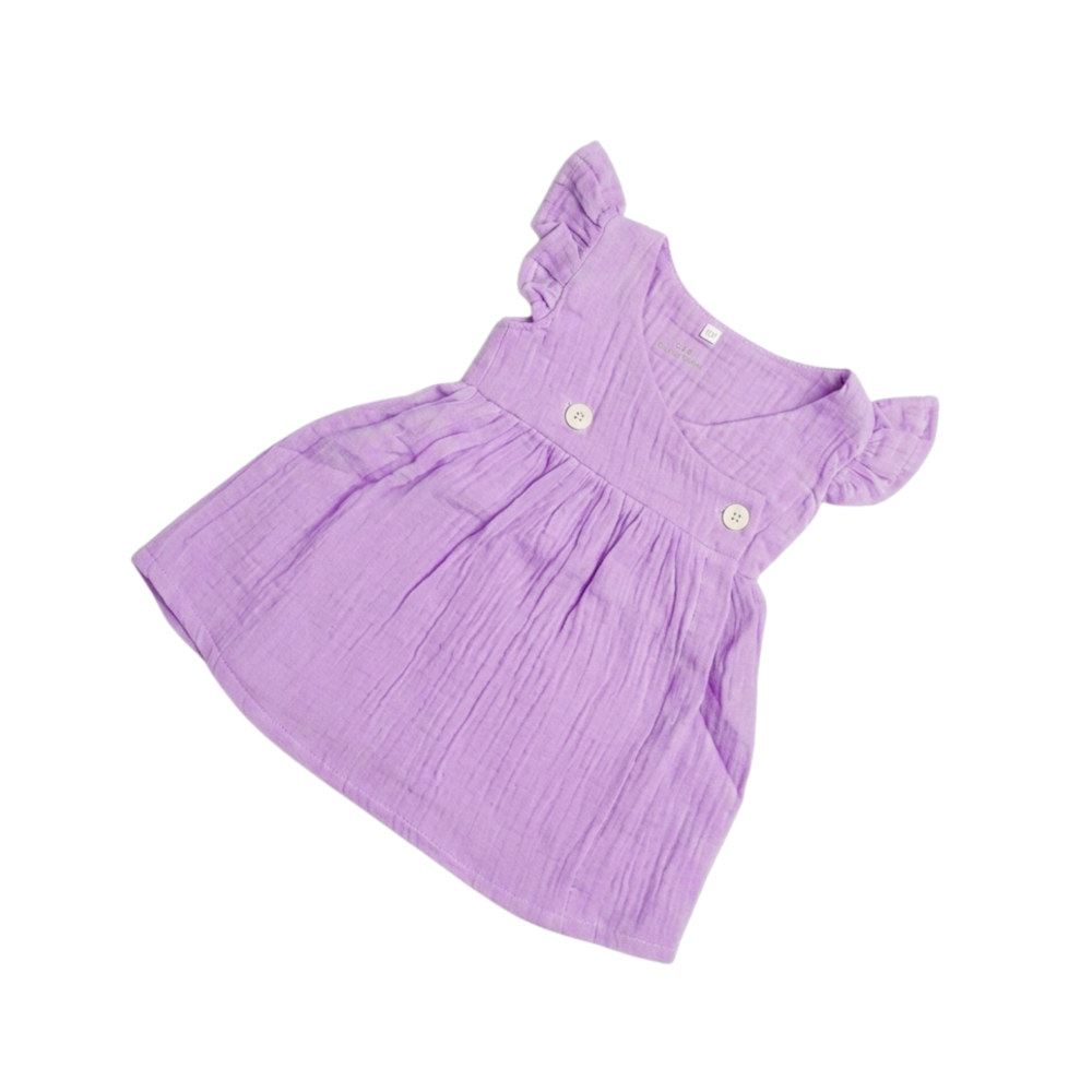 Lilac Muslin Baby Frock