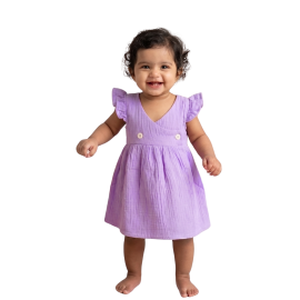 Lilac Muslin Baby Frock