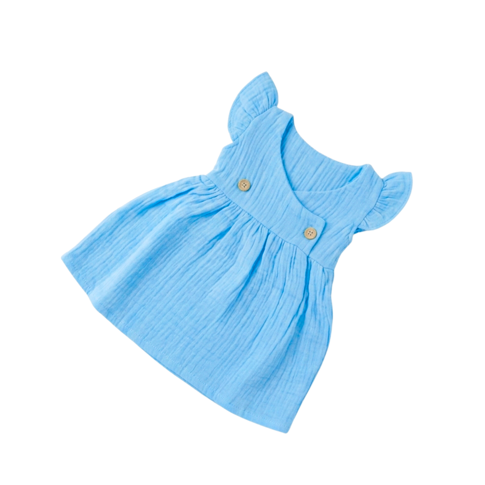 Pale Blue Muslin Baby Frock