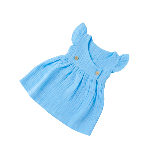 Pale Blue Muslin Baby Frock